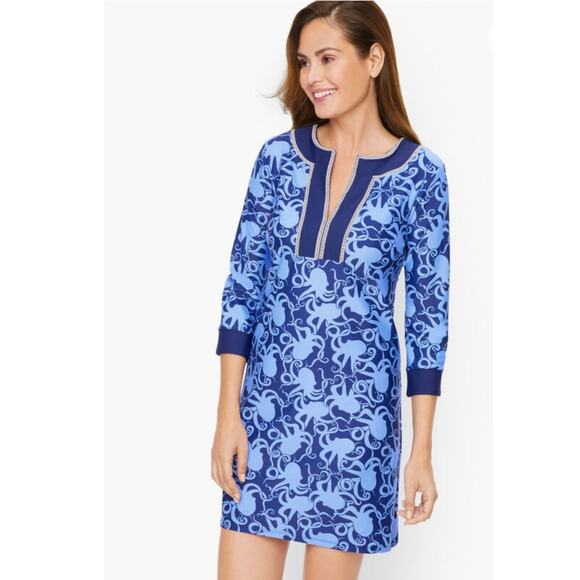 Talbots Cabana Life Coastal Embroidered Tunic Dress sz S Resortwear Swim Coverup - Picture 1 of 7